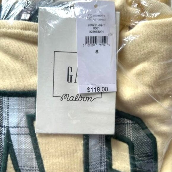 Gap × Malbon Adult Heavyweight French Terry Logo Hoodie Maize Yellow S - Picture 8 of 9